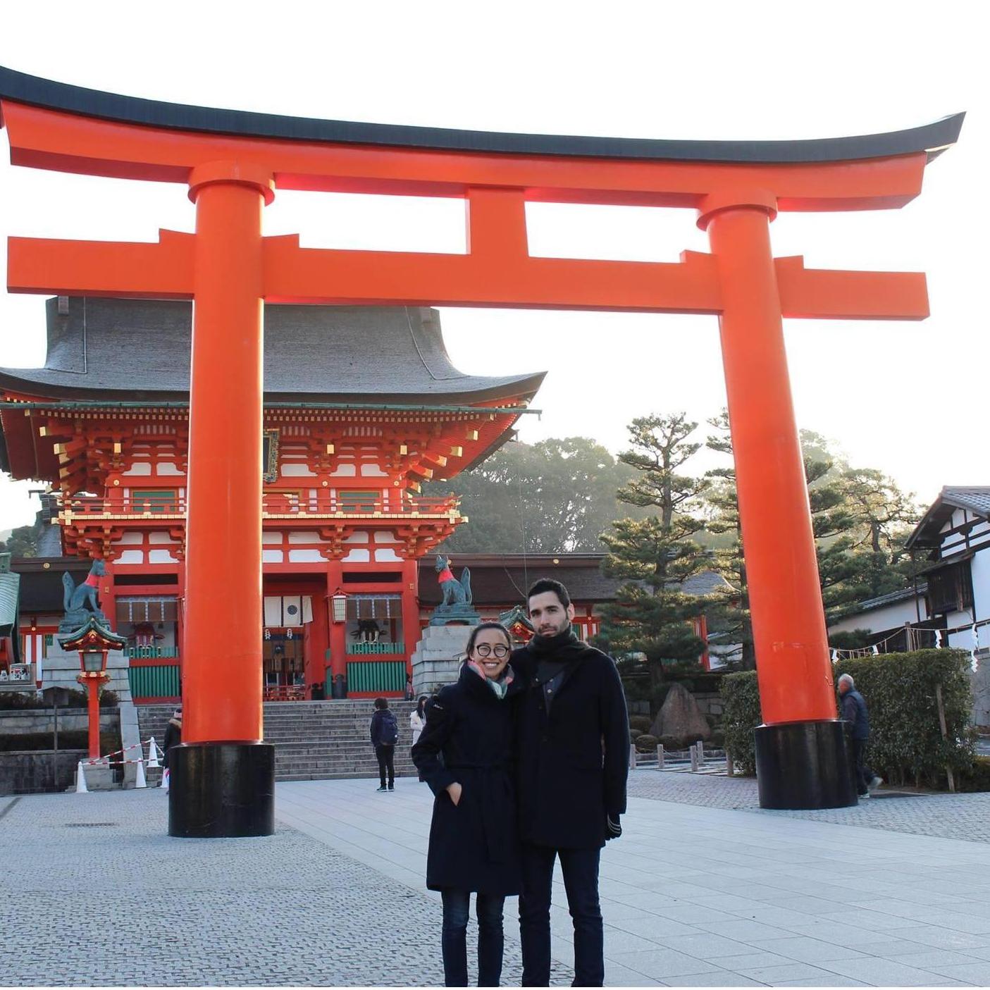 Right before climbing Mt. Inari in Japan.