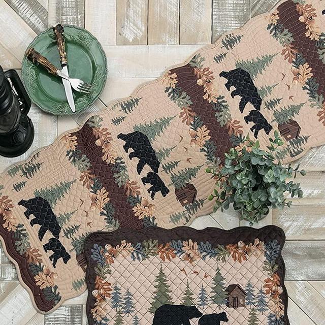 BLACK FOREST DECOR Cozy Cabin Bears Table Runner