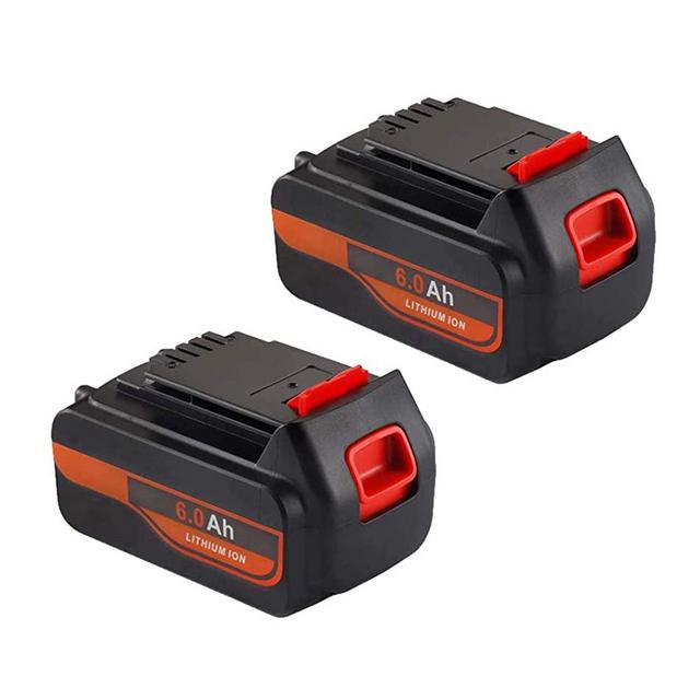 2Pack 20V 6.0Ah LBX4020 Battery for Black and Decker 20-Volts Lithium ion Battery LBXR20 LBXR20-OPE LB20 LBX20 LBX4020 LB2X4020-OPE