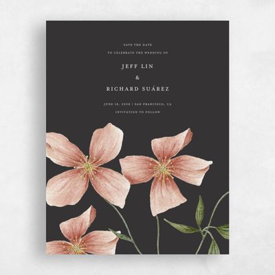 Charcoal, Grey Wedding Save the Date - Findley Bloom
