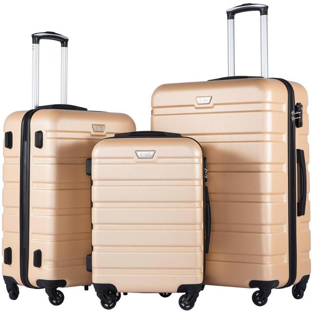 COOLIFE Luggage 3 Piece Set Suitcase Spinner Hardshell Lightweight TSA Lock 4 Piece Set