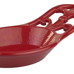 HDS Trading Corp - Home Basics Cast Iron Fleur De Lis Spoon Rest (Red)
