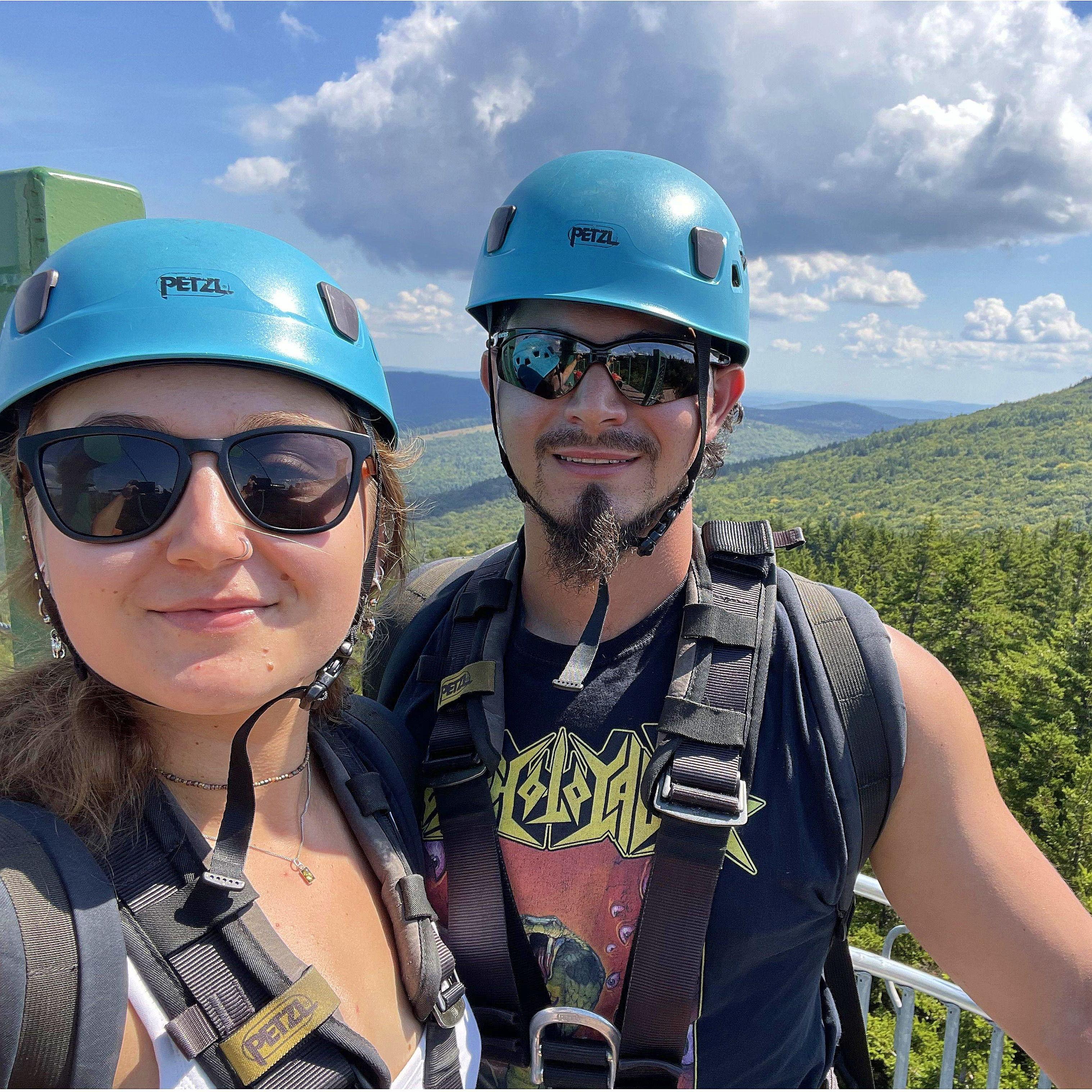 A surprise trip Ziplining at Gunstock for Mary's 23rd Birthday