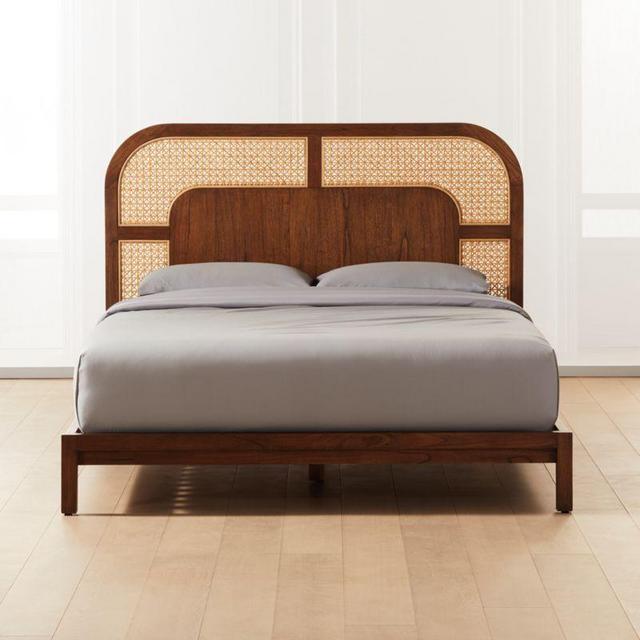 Nadi Wood and Cane King Bed