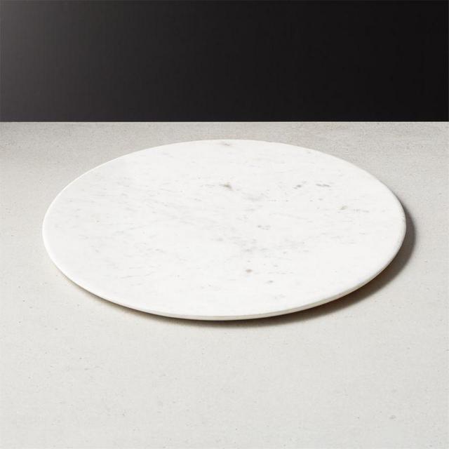 Lilypad Large White Marble Round Server