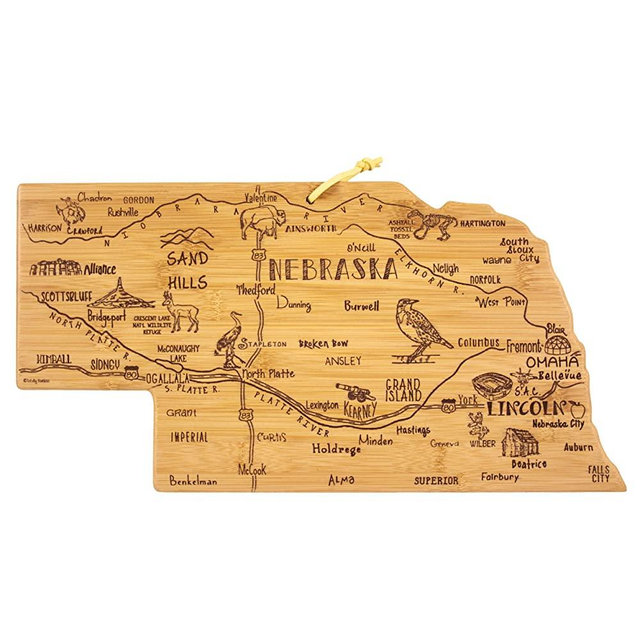 Totally Bamboo Nebraska State Destination Bamboo Serving and Cutting Board