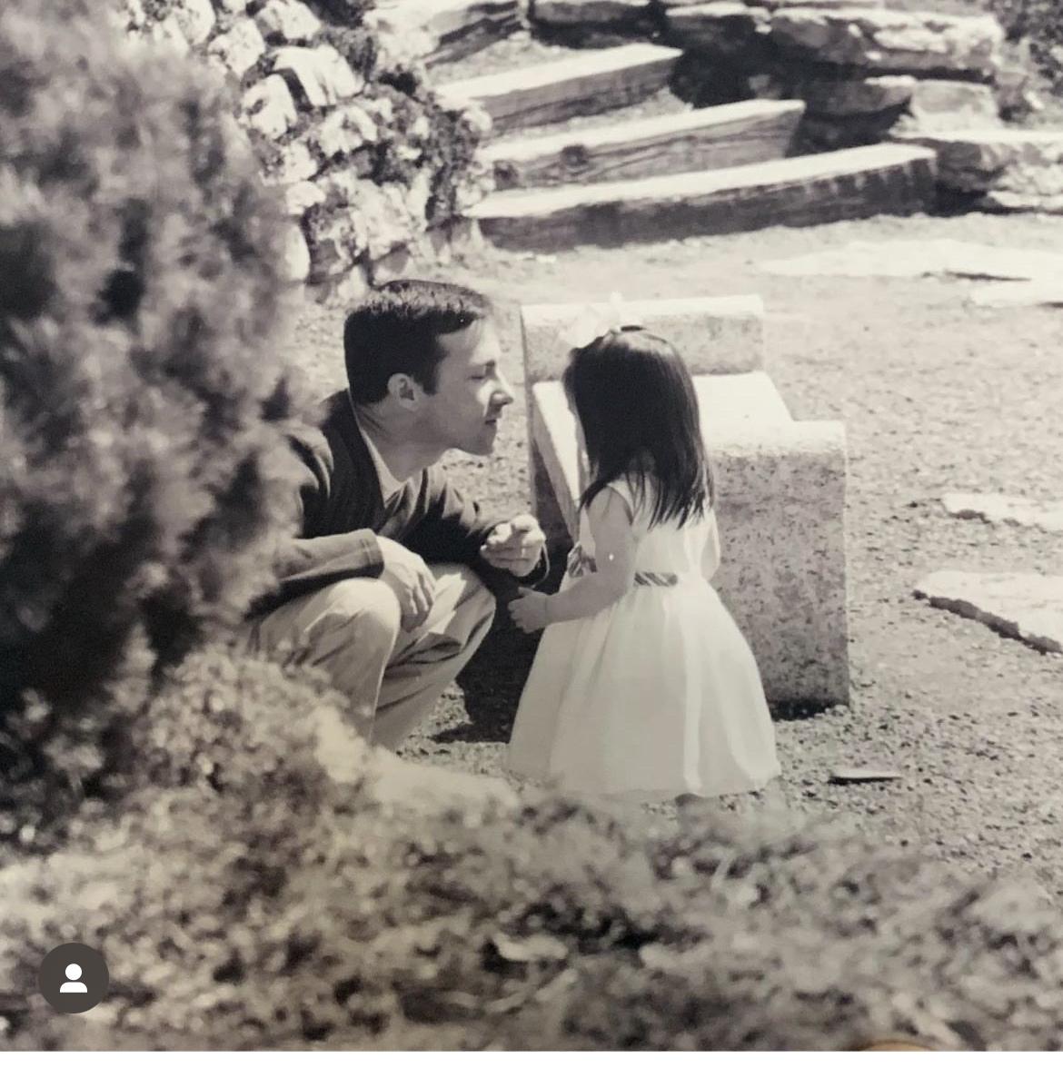 This sweet photo of my dad and I together when I was a little girl looks a lot like the black and white one posted nearby of Brett and I sitting together where he proposed.