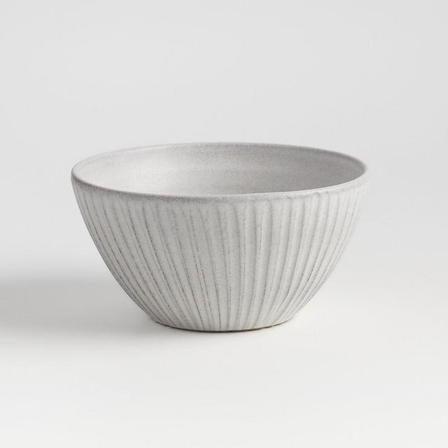 Lilou Medium Matte White Ridged Bowl