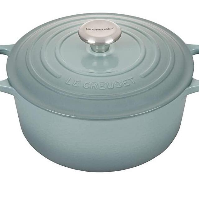 Le Creuset Enameled Cast Iron Signature Round Dutch Oven with Lid, 4.5 Quart, Sea Salt