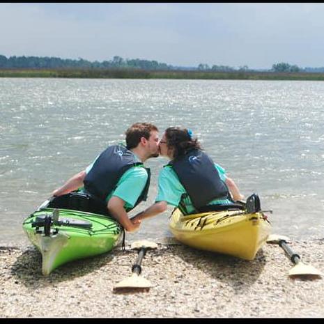 Kayaking after he proposed in Charleston