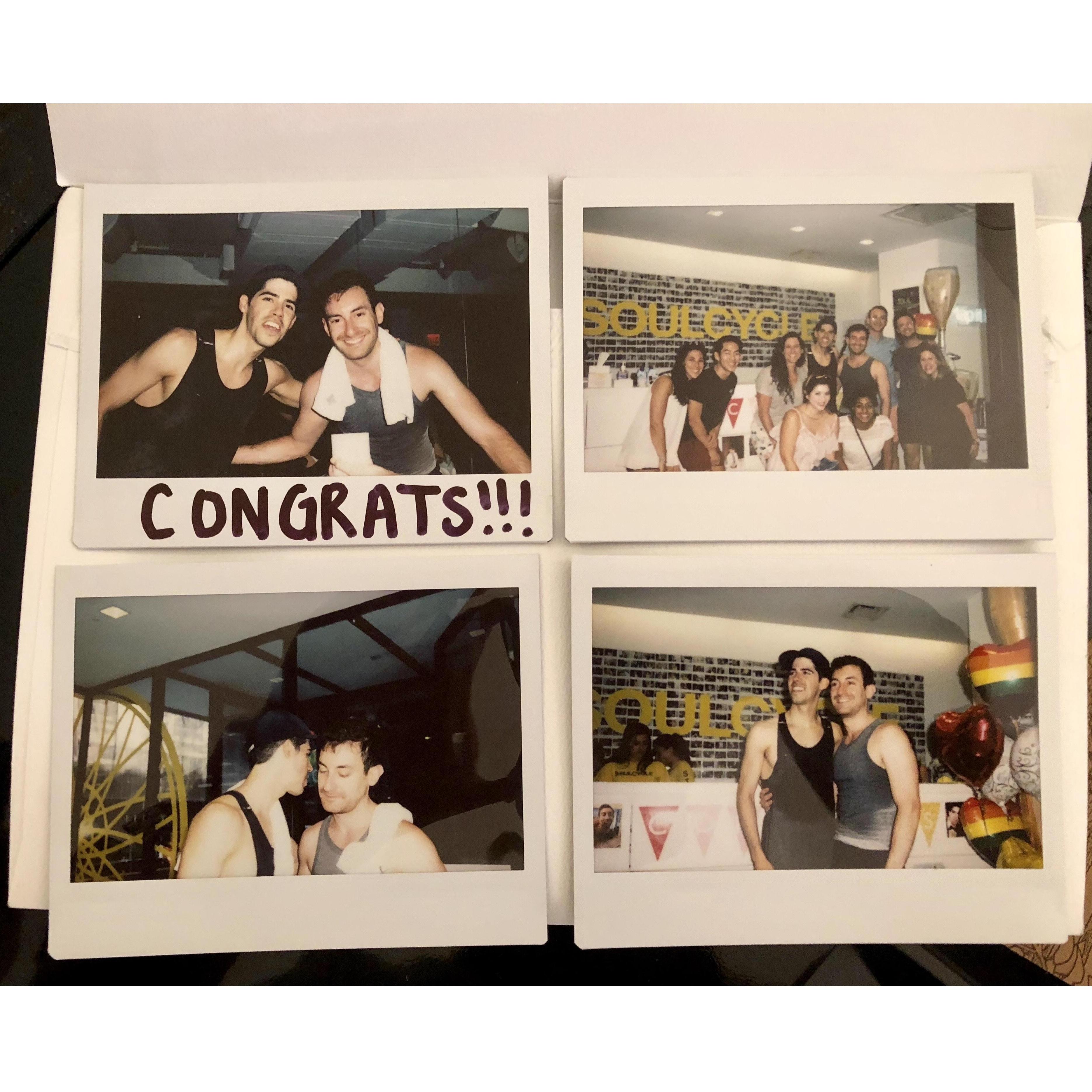 Anthony's surprise proposal during a sweaty spinning session at SoulCycle