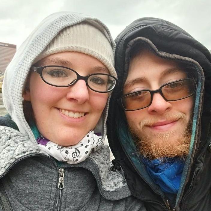 All bundled up on our first anniversary