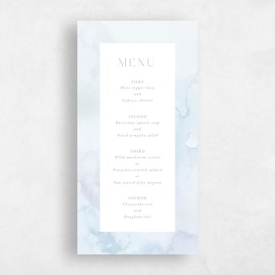 Blue Wedding Menu - Beaux-Arts