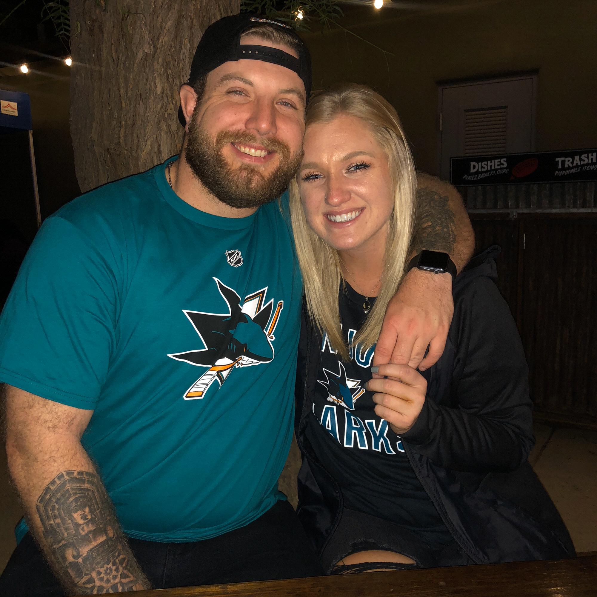 Hanging out after a Sharks game in San Jose