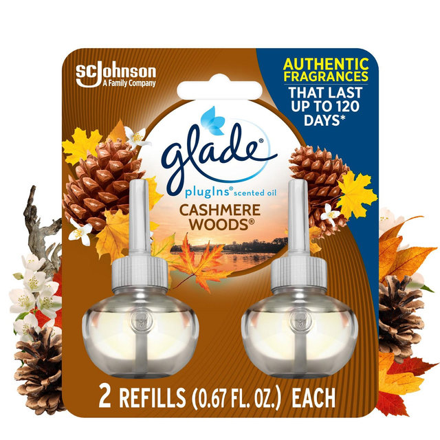 Glade PlugIns Scented Oil Air Freshener - Cashmere Woods Refill - 1.34oz/2pk