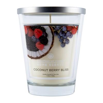11.5oz Glass Jar Candle Coconut Berry Bliss - Home Scents By Chesapeake Bay Candle