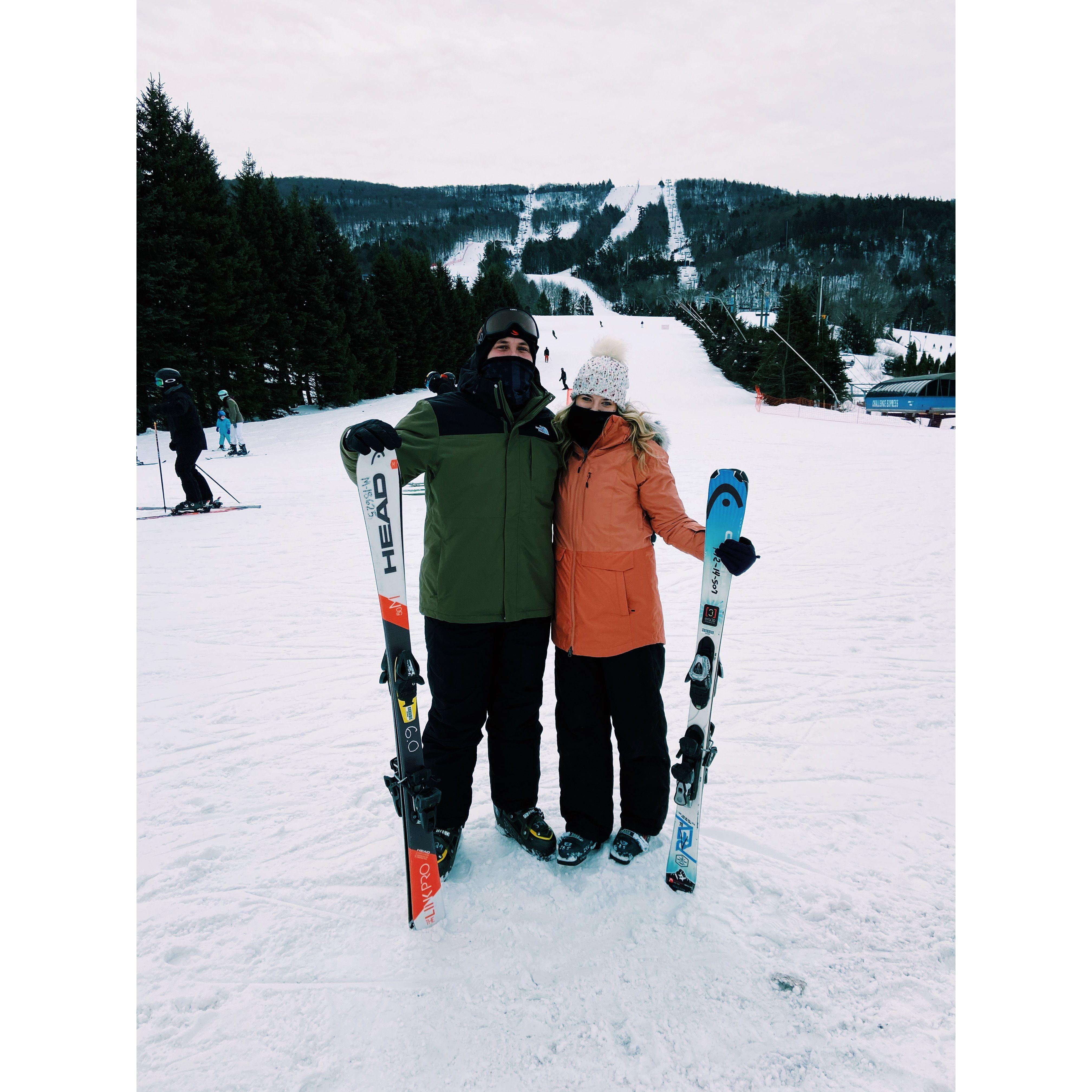 Our first (and only) ski trip. Cade's not a fan...