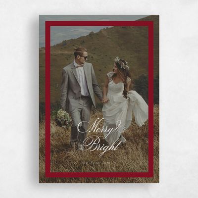 Light Burgundy, Red Holiday Card - Eaton Portrait