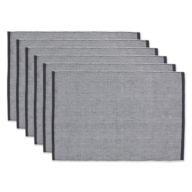 DII Eco-Friendly Fine Ribbed Collection Tabletop, Placemat Set, 13x19, Mineral 6 Piece