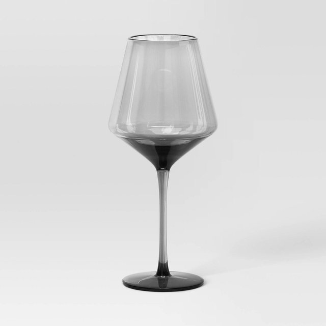 19.6oz Stemmed Wine Glass Gray - Threshold™