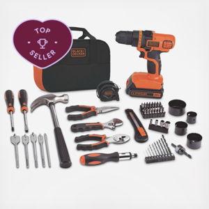 Black+Decker 20V Max Lithium Ion Drill/Driver 68 Piece Project Kit