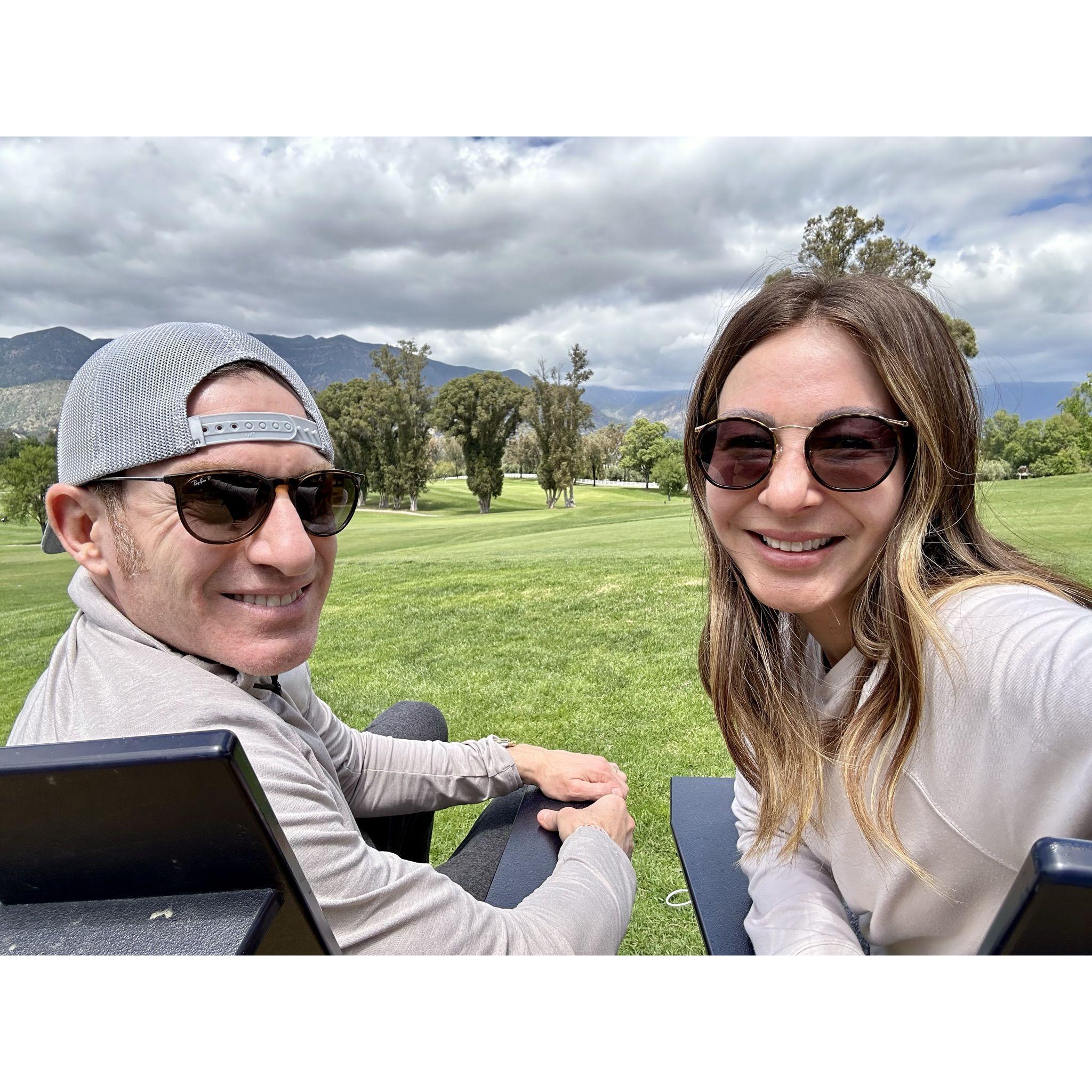 Saying our vows to one another at a very special place: at the Ojai Valley Inn golf course.