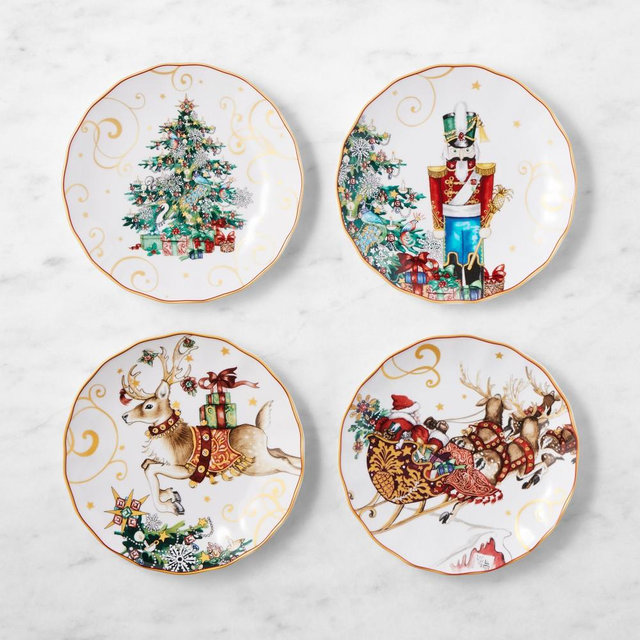 'Twas the Night Before Christmas Salad Plates, Mixed, Set of 4