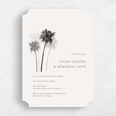 White Ticket Wedding Invitation - Anacostia Portrait
