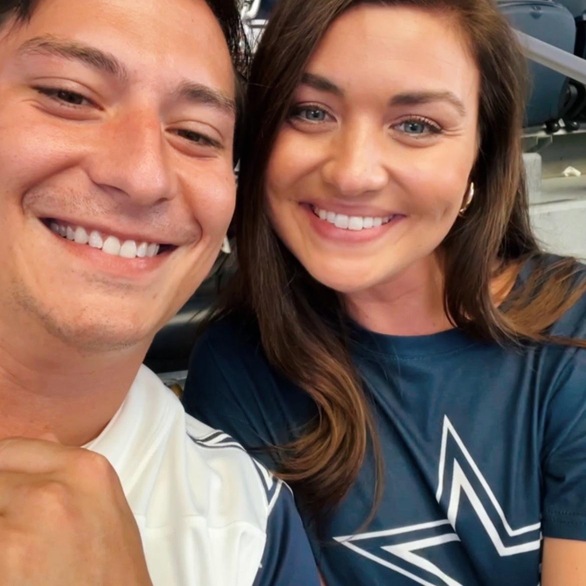 Our first Cowboys game together! We had only been dating for a few weeks at this time.