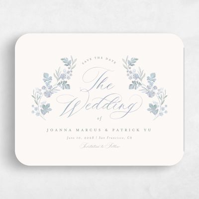 Blue Rounded Wedding Save the Date - Reed Landscape