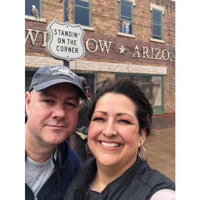 'Standing on a corner in Winslow Arizona'