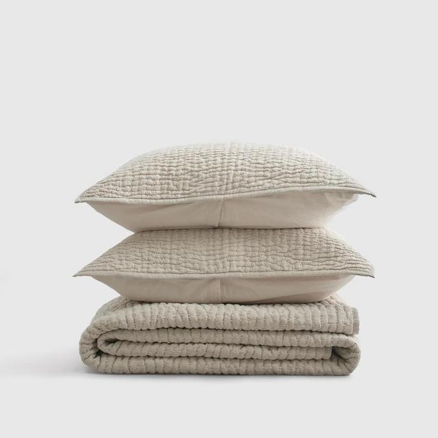 European Linen Cotton Stitch Quilt Set