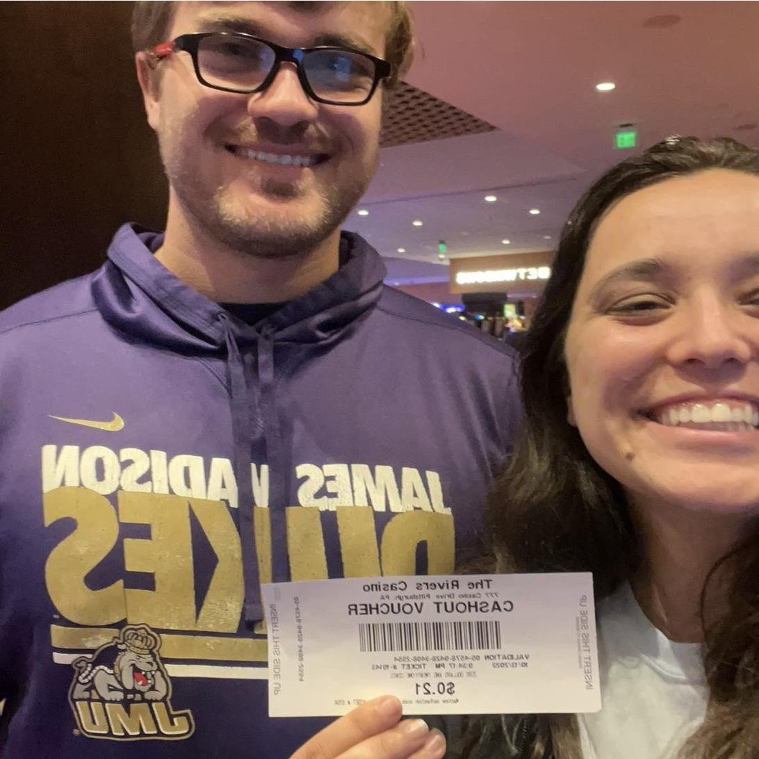 Zach and Jen went to the casino in Pittsburgh. They lost lots of money and left with a couple cents to their name.