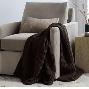 Organic Waffle Throw in Espresso