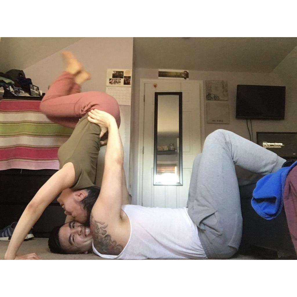 Trying...and failing at Acro Yoga
