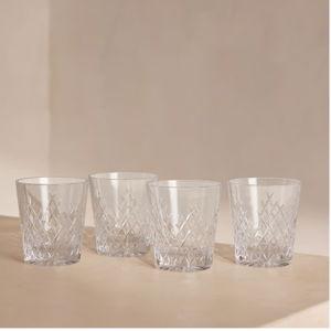 Barwell Cut Crystal Rocks Glass, Set of Four
