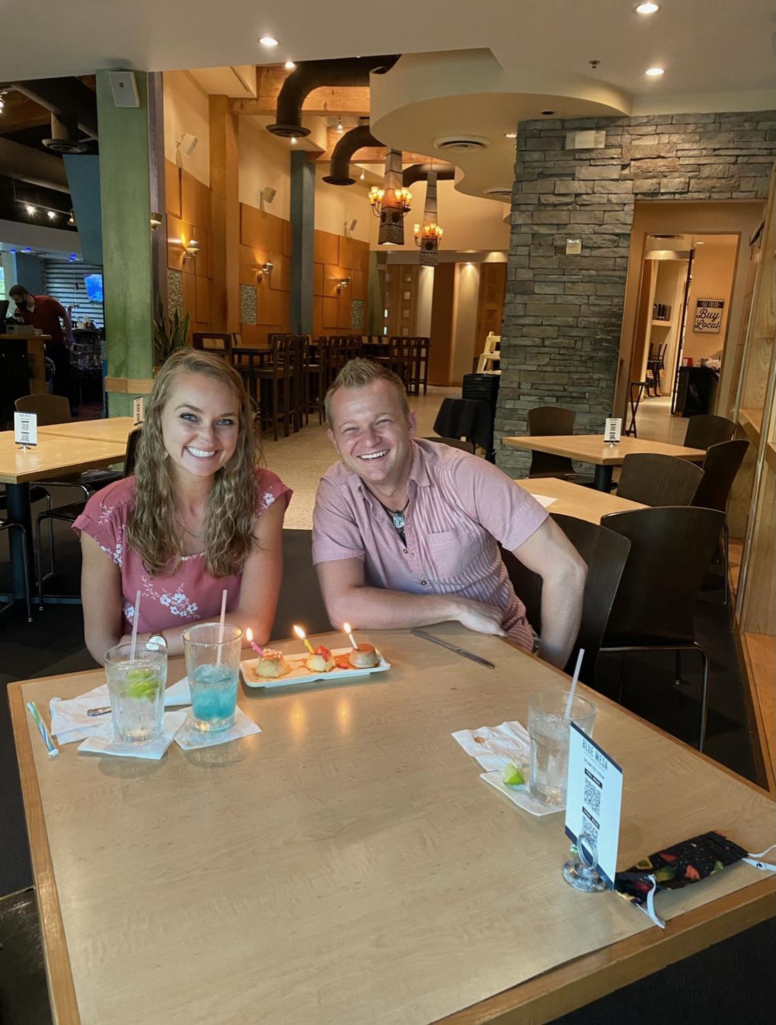 First unofficial date. My birthday. August 2020
