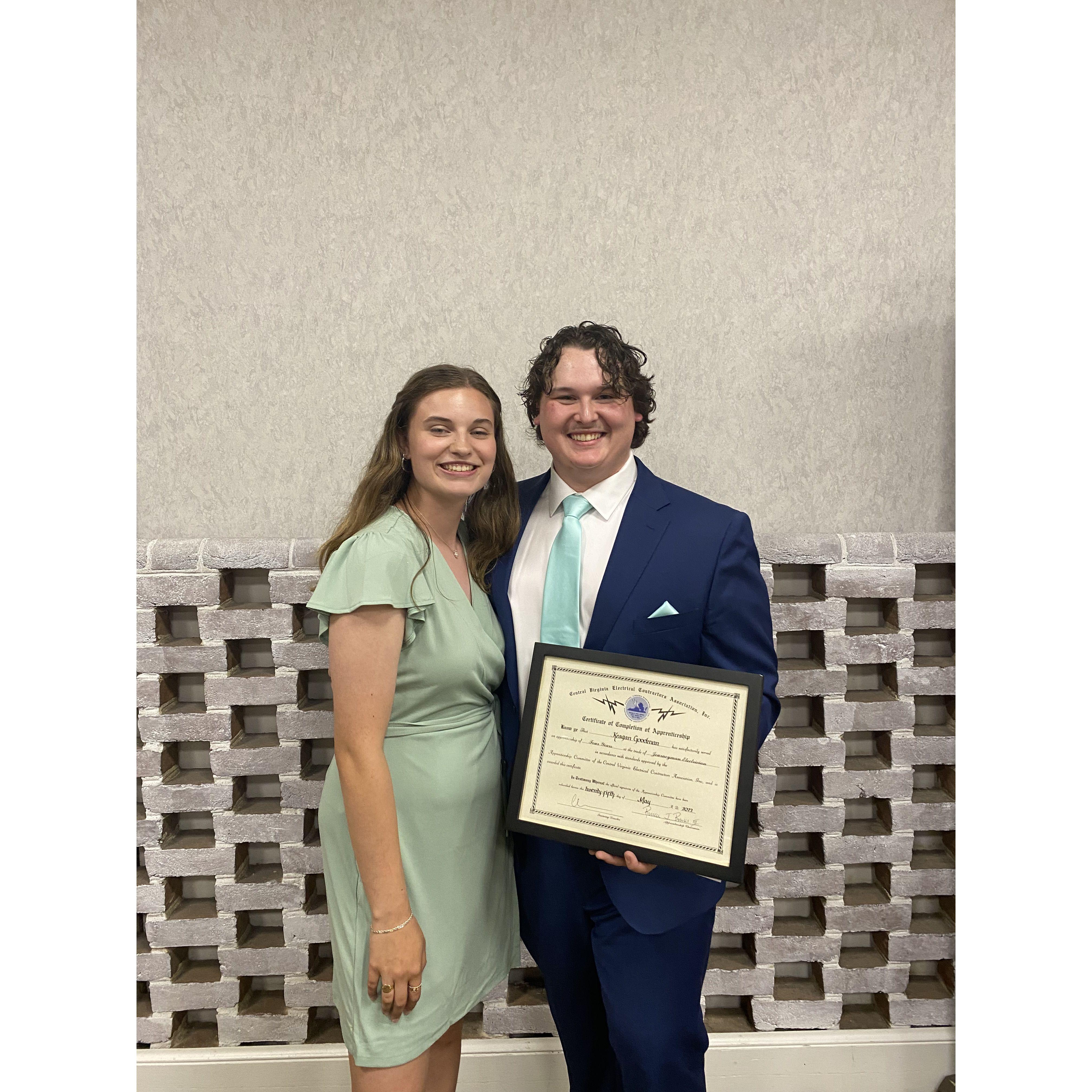 Keagan graduating electrical school