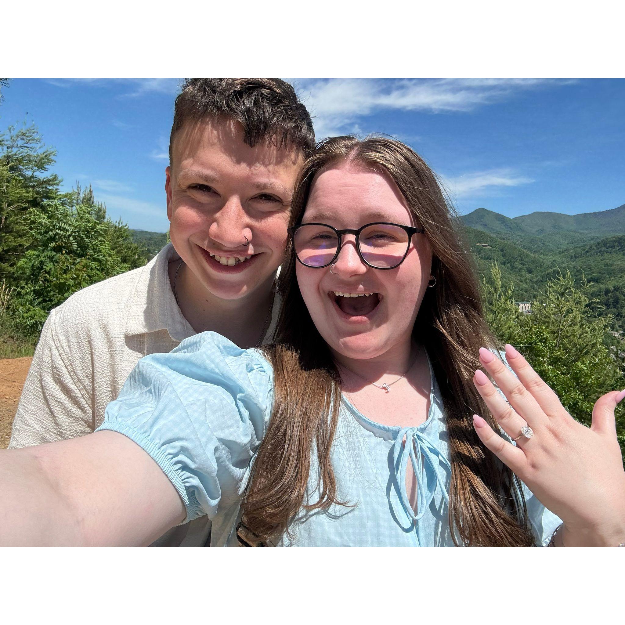Us right after he popped the question, and I said yes!!