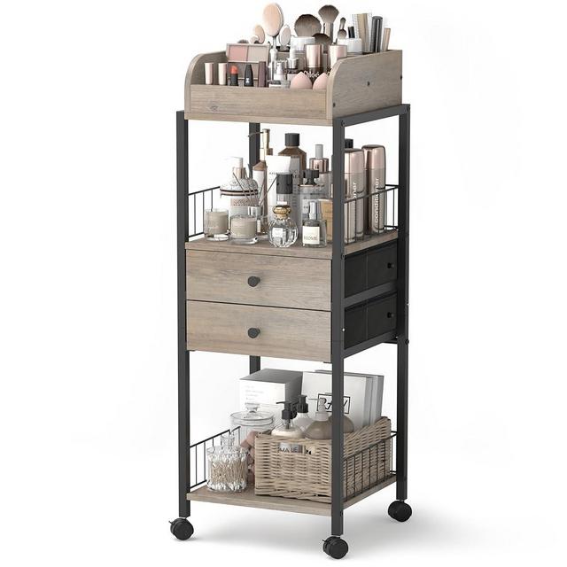 Makeup Organizer, Floor Skincare Organizers Make Up Organizers and Storage with Drawers, Vanity Organizer Cosmetics Display Cases Makeup Holder for Skin Care Nail Polish Perfume Makeup brush Hair Tool