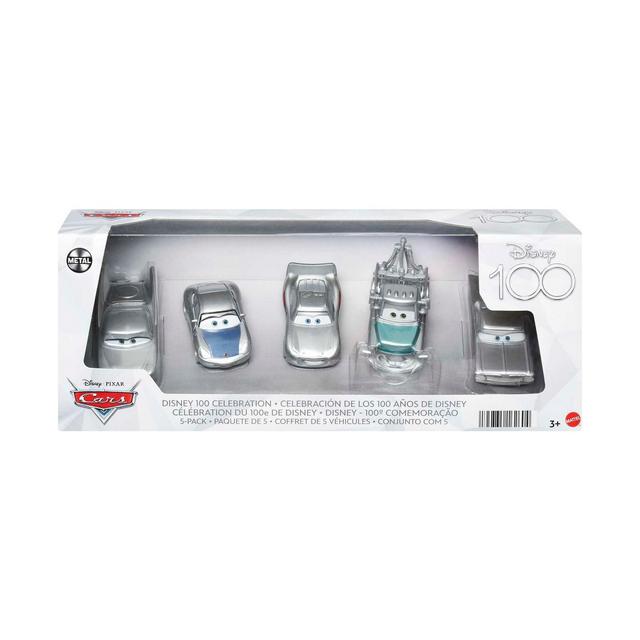 Cars Disney and Pixar Disney 100 Celebration Gifts for Kids and Collectors 5-Pack Toy Cars 1:55 Scale Diecast Vehicles