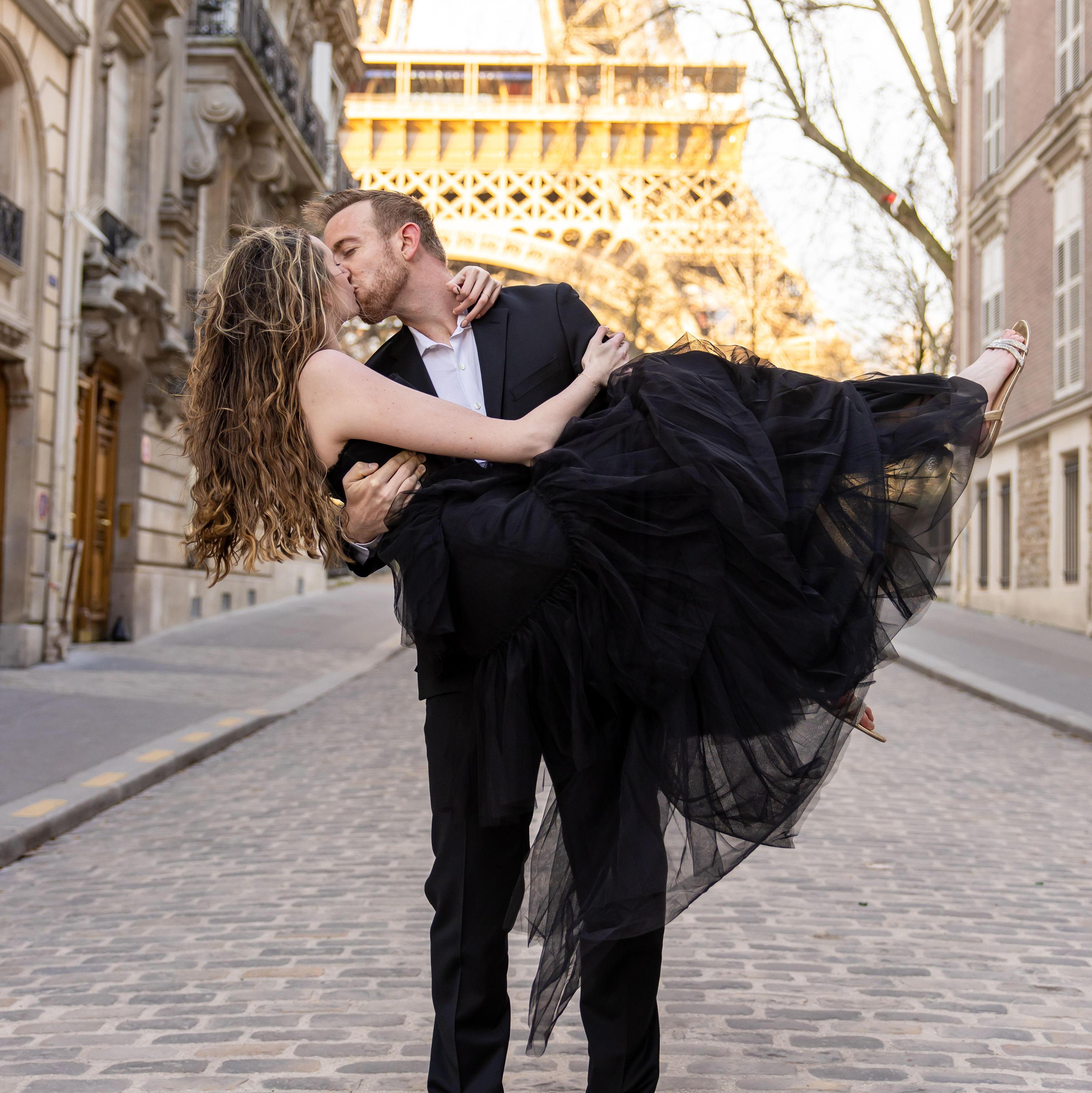 Engagement pictures during a layover in Paris!
