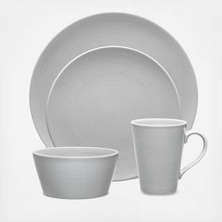 Grey on Grey 4-Piece Place Setting, Service for 1