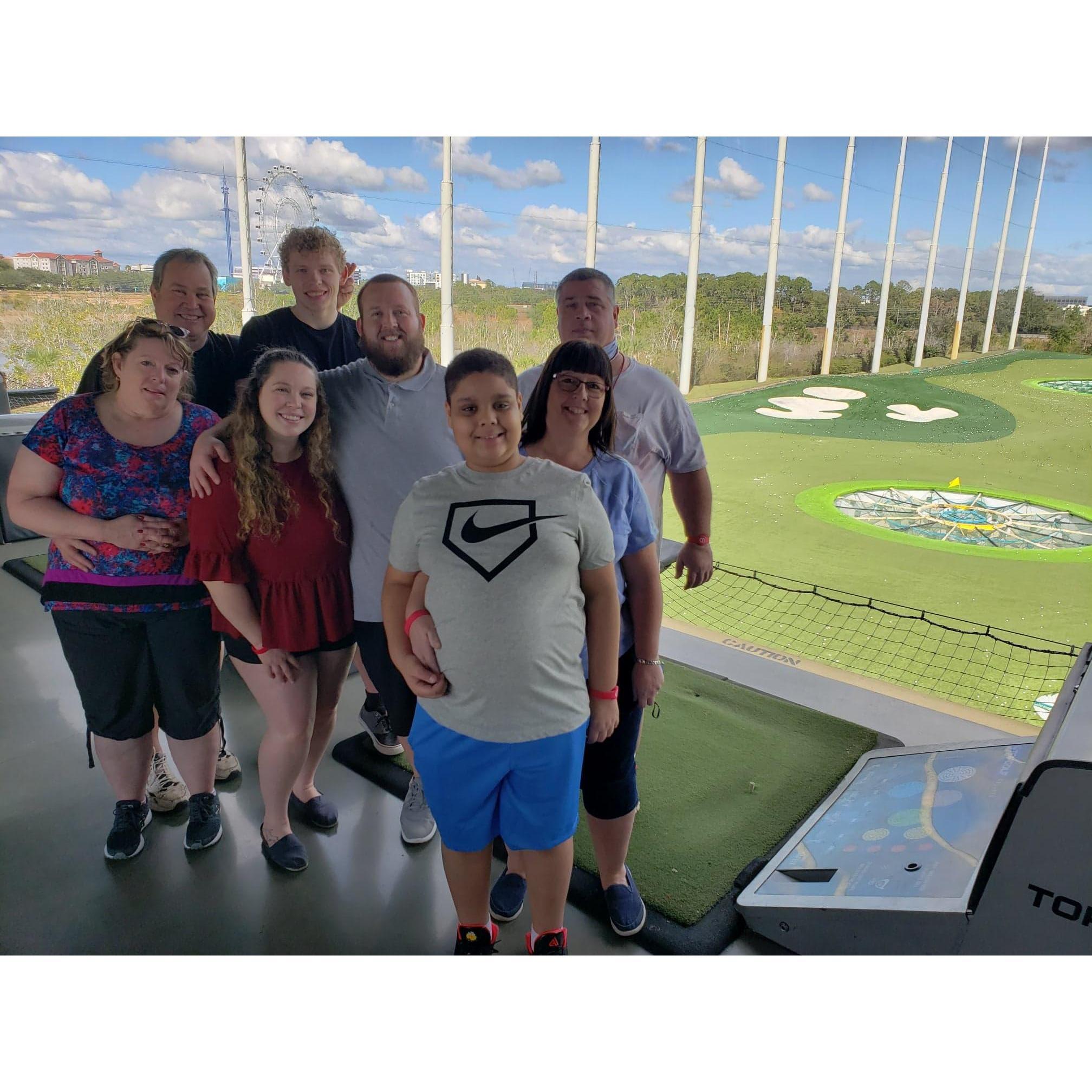 The Massa/Moore family at Top Golf in Orlando, FL in 2020!