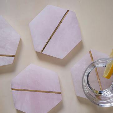 Decked Out Pink Stone Coasters (Set of 4)