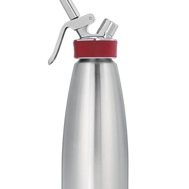 iSi North America Gourmet Cream/Food Whipper for All Hot and Cold Applications, 1 Quart, Stainless Steel/Red