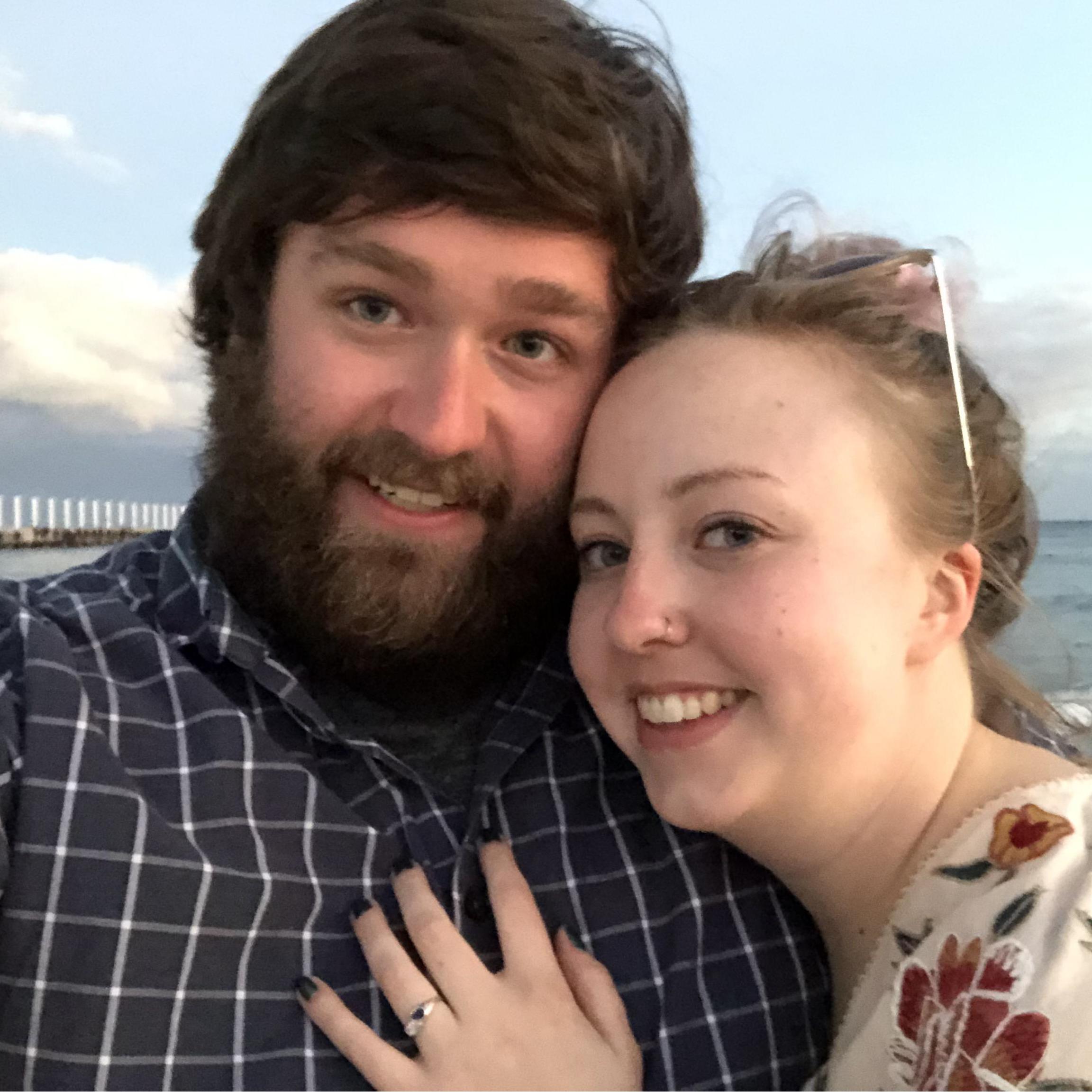 Just after getting engaged in Mexico