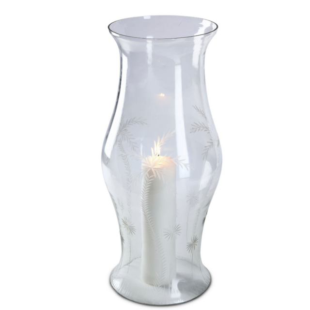 Palm Etched Hourglass Hurricane