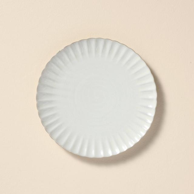 8.5" Scalloped Edge Stoneware Salad Plate Cream - Hearth & Hand™ with Magnolia