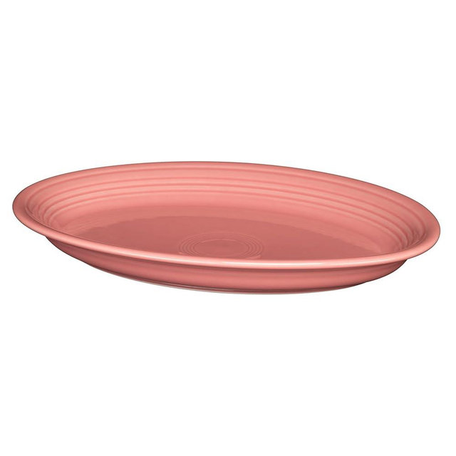 Fiesta® 11 5/8" Medium Oval Serving Platter – Durable Ceramic, Lead-Free, Dishwasher/Microwave/Oven Safe – Made in USA - Peony